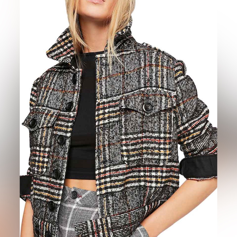 Free people Eisenhower plaid jacket
